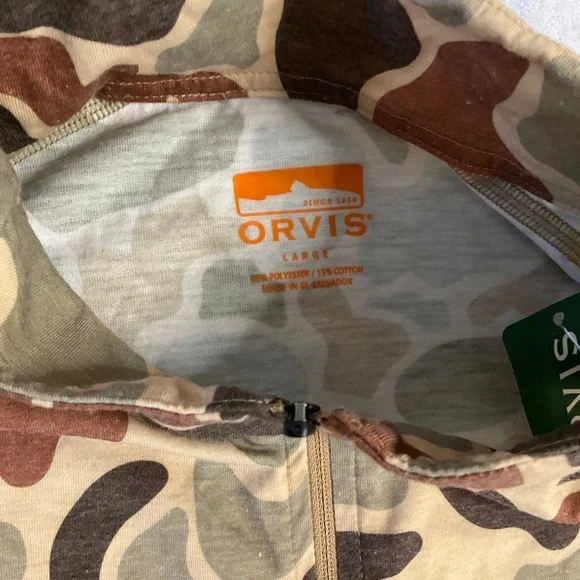 NWT Orvis Camouflage Lightweight Long Sleeve Camo Pattern Pullover Shirt Large - Picture 5 of 8